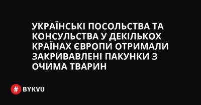 Українські посольства та консульства у декількох країнах Європи отримали закривавлені пакунки з очима тварин - bykvu.com - США - Украина - Twitter