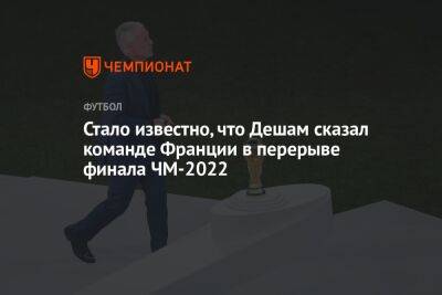 Дидье Деша - Стало известно, что Дешам сказал команде Франции в перерыве финала ЧМ-2022 - championat.com - Франция - Аргентина