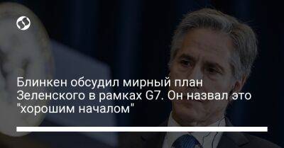 Владимир Зеленский - Энтони Блинкен - Блинкен обсудил мирный план Зеленского в рамках G7. Он назвал это "хорошим началом" - liga.net - США - Украина