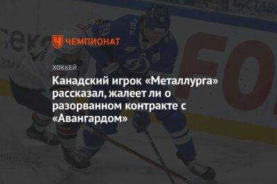 Денис Зернов - Канадский игрок «Металлурга» рассказал, жалеет ли о разорванном контракте с «Авангардом» - championat.com