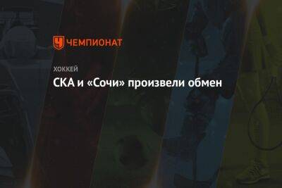 Святослав Гребенщиков - СКА и «Сочи» произвели обмен - championat.com - Санкт-Петербург - Сочи