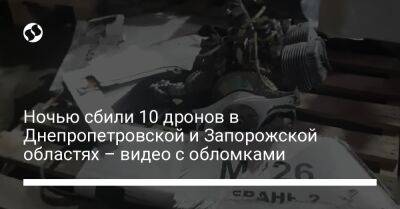 Ночью сбили 10 дронов в Днепропетровской и Запорожской областях – видео с обломками - liga.net - Россия - Украина - Запорожская обл. - Днепропетровская обл.