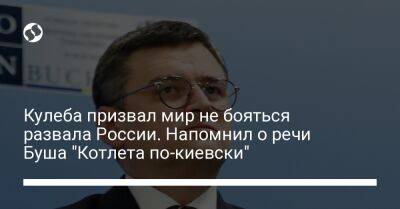 Дмитрий Кулеба - Кулеба призвал мир не бояться развала России. Напомнил о речи Буша "Котлета по-киевски" - liga.net - Россия - Украина