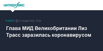 Владимир Зеленский - Борис Джонсон - Лиз Трасс - Глава МИД Великобритании Лиз Трасс заразилась коронавирусом - interfax.ru - Россия - Украина - Англия - Лондон - Великобритания