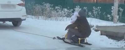 Пьяный житель Нижнего Тагила катал детей, прицепив снегокат к машине - runews24.ru - Нижний Тагил