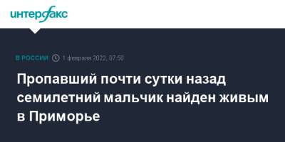 Пропавший почти сутки назад семилетний мальчик найден живым в Приморье - interfax.ru - Москва - Приморье край