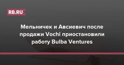 Мельничек и Авсиевич после продажи Vochi приостановили работу Bulba Ventures - rb.ru - Россия