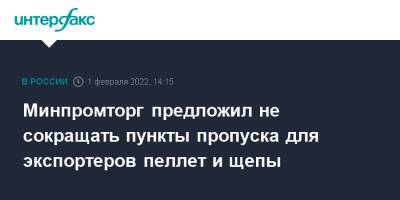 Минпромторг предложил не сокращать пункты пропуска для экспортеров пеллет и щепы - interfax.ru - Москва - Россия