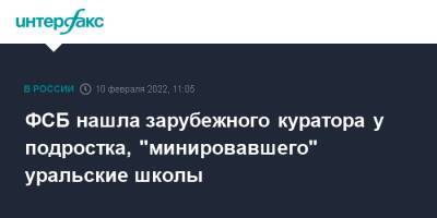 ФСБ нашла зарубежного куратора у подростка, "минировавшего" уральские школы - interfax.ru - Москва - Екатеринбург - Красноярск - Свердловская обл.