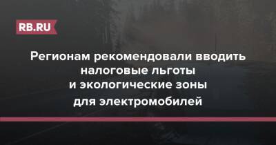 Михаил Мишустин - Регионам рекомендовали вводить налоговые льготы и экологические зоны для электромобилей - rb.ru - Россия