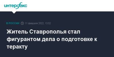 Житель Ставрополья стал фигурантом дела о подготовке к теракту - interfax.ru - Москва - Россия - Ставрополье - Новопавловск