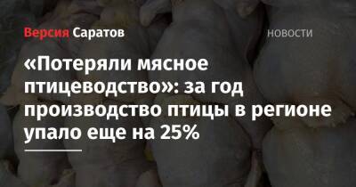 «Потеряли мясное птицеводство»: за год производство птицы в регионе упало еще на 25% - nversia.ru - Саратовская обл.