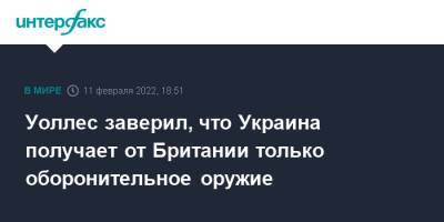 Сергей Шойгу - Бен Уоллес - Валерий Герасимов - Уоллес заверил, что Украина получает от Британии только оборонительное оружие - interfax.ru - Москва - Россия - Украина - Англия - Великобритания