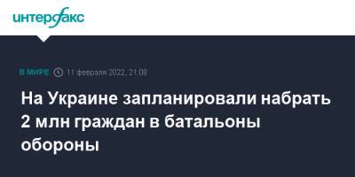 Владимир Зеленский - Алексей Данилов - Валерий Залужный - На Украине запланировали набрать 2 млн граждан в батальоны обороны - interfax.ru - Москва - Украина - Киев - Харьков - Того