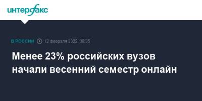 Менее 23% российских вузов начали весенний семестр онлайн - interfax.ru - Москва - Россия