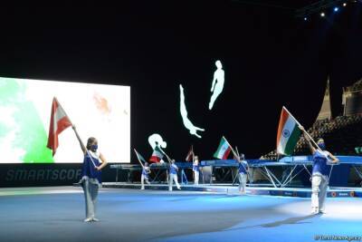 В Баку состоялась торжественная церемония открытия Кубка мира по прыжкам на батуте (ФОТО) - trend.az - Россия - Токио - Белоруссия - Швеция - Азербайджан