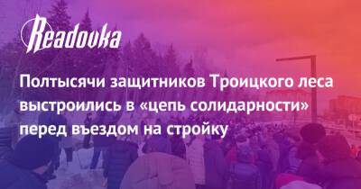 Полтысячи защитников Троицкого леса выстроились в «цепь солидарности» перед въездом на стройку - readovka.ru - Троицк