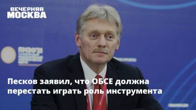Владимир Путин - Дмитрий Песков - Песков заявил, что ОБСЕ должна перестать играть роль инструмента - vm.ru - Россия