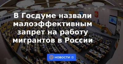 Владислав Шапша - В Госдуме назвали малоэффективным запрет на работу мигрантов в России - smartmoney.one - Россия - Калужская обл.