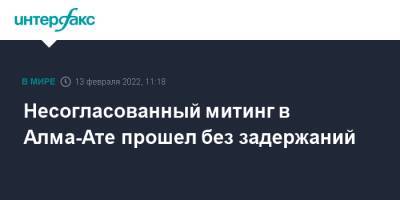 Нурсултан Назарбаев - Несогласованный митинг в Алма-Ате прошел без задержаний - interfax.ru - Москва - Казахстан - Алма-Ата