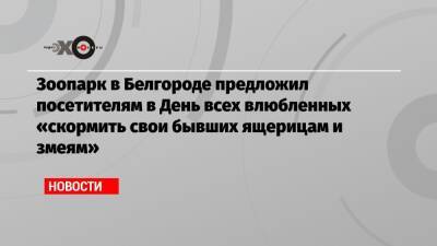 Зоопарк в Белгороде предложил посетителям в День всех влюбленных «скормить свои бывших ящерицам и змеям» - echo.msk.ru - Белгород