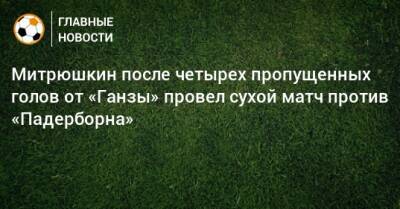 Антон Митрюшкин - Митрюшкин после четырех пропущенных голов от «Ганзы» провел сухой матч против «Падерборна» - bombardir.ru