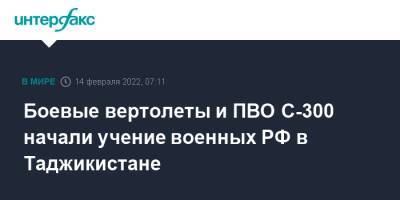 Боевые вертолеты и ПВО С-300 начали учение военных РФ в Таджикистане - interfax.ru - Москва - Россия - Душанбе - Таджикистан - Афганистан