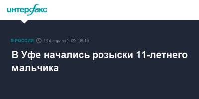В Уфе начались розыски 11-летнего мальчика - interfax.ru - Москва - Башкирия - Уфа - р. Башкирия - Уфа