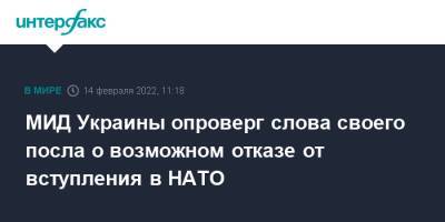 Вадим Пристайко - Олег Николенко - МИД Украины опроверг слова своего посла о возможном отказе от вступления в НАТО - interfax.ru - Москва - Россия - Украина - Киев - Англия