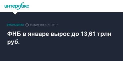 ФНБ в январе вырос до 13,61 трлн руб. - interfax.ru - Москва - Россия - Украина