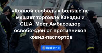 «Конвой свободы» больше не мешает торговле Канады и США. Мост Амбассадор освобожден от противников ковид-паспортов - news.mail.ru - США - Австралия - Франция - Париж - Канада - Новая Зеландия - Канберра - Оттава