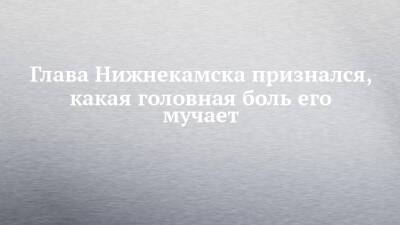Глава Нижнекамска признался, какая головная боль его мучает - chelny-izvest.ru - респ. Татарстан - Набережные Челны - Нижнекамск - район Нижнекамский