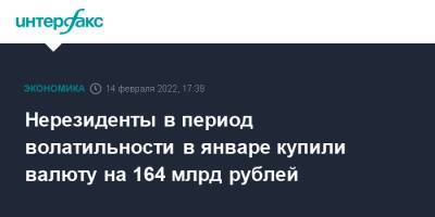 Нерезиденты в период волатильности в январе купили валюту на 164 млрд рублей - interfax.ru - Москва - Россия - США