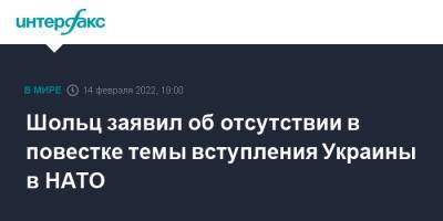 Владимир Зеленский - Вадим Пристайко - Олаф Шольц - Шольц заявил об отсутствии в повестке темы вступления Украины в НАТО - interfax.ru - Москва - Россия - Украина - Киев - Англия - Германия