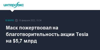 Илон Маск - Вильям Гейтс - Маск пожертвовал на благотворительность акции Tesla на $5,7 млрд - interfax.ru - Москва - США - Техас