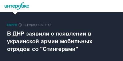 В ДНР заявили о появлении в украинской армии мобильных отрядов со "Стингерами" - interfax.ru - Москва - Украина - ДНР