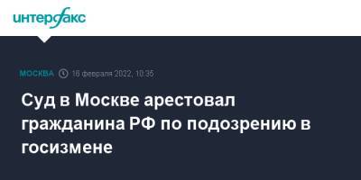 Суд в Москве арестовал гражданина РФ по подозрению в госизмене - interfax.ru - Москва - Россия - Москва