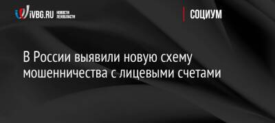 Никита Чугунов - В России выявили новую схему мошенничества с лицевыми счетами - ivbg.ru - Россия - Украина