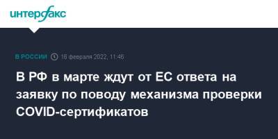 В РФ в марте ждут от ЕС ответа на заявку по поводу механизма проверки COVID-сертификатов - interfax.ru - Москва - Россия