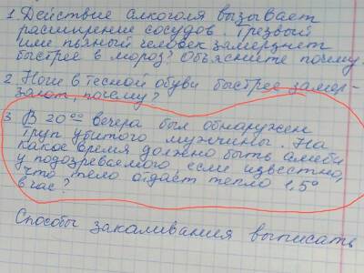 В Тобольске школьников попросили решить задачу о скорости остывания трупа - newsland.com - Тобольск