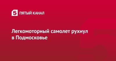 Легкомоторный самолет рухнул в Подмосковье - 5-tv.ru - Московская обл. - Московская область