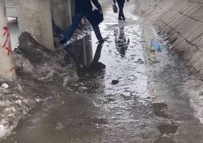 Рязанцы пожаловались на затопленную дорогу под мостом на Московском шоссе - ya62.ru - Рязань