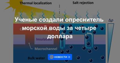 Екатерина Гура - Ученые создали опреснитель морской воды за четыре доллара - news.mail.ru - Китай - США