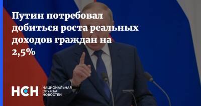 Владимир Путин - Путин потребовал добиться роста реальных доходов граждан на 2,5% - nsn.fm