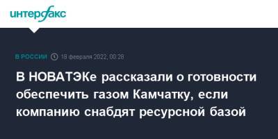 Леонид Михельсон - В НОВАТЭКе рассказали о готовности обеспечить газом Камчатку, если компанию снабдят ресурсной базой - interfax.ru - Москва - Россия