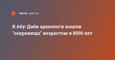 В Абу-Даби археологи нашли "сокровища" возрастом в 8500 лет - ren.tv - Турция - Эмираты - Абу-Даби - Abu Dhabi