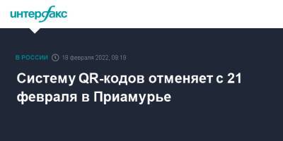 Василий Орлов - Систему QR-кодов отменяет с 21 февраля в Приамурье - interfax.ru - Москва - Россия - Амурская обл. - Приморье край - Благовещенск - Приамурья