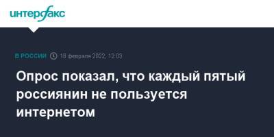 Опрос показал, что каждый пятый россиянин не пользуется интернетом - interfax.ru - Москва - Россия