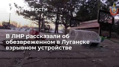 В ЛНР рассказали о мощности обезвреженного в Луганске взрывного устройства - ria.ru - ДНР - ЛНР - Афганистан - Луганск