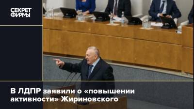 Владимир Жириновский - В ЛДПР заявили о «повышении активности» Жириновского - secretmag.ru - Россия